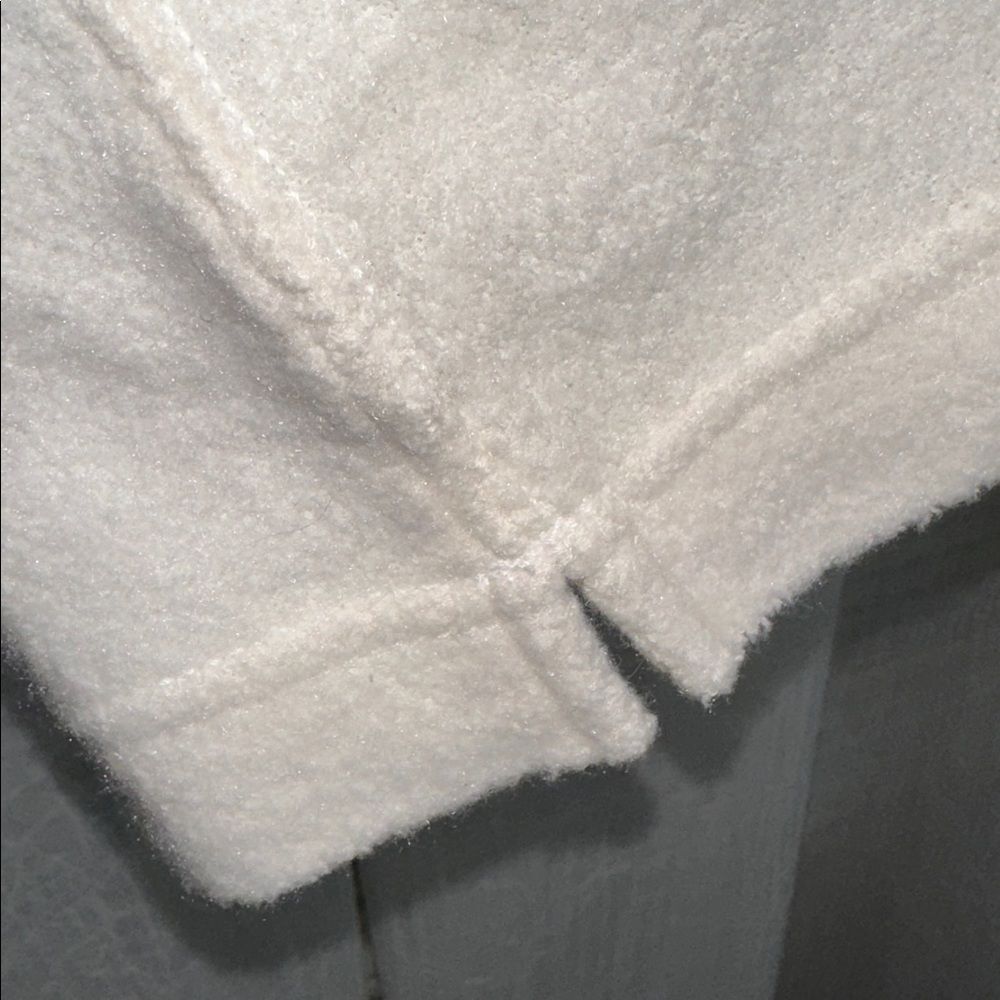 aerie Neutral Ivory Quarter Button Cotton Sherpa Henley Sweatshirt - Picture 16 of 17